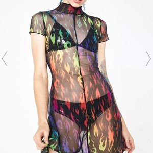 DOLLSKILL RAINBOW FLAME MESH DRESS 🔥